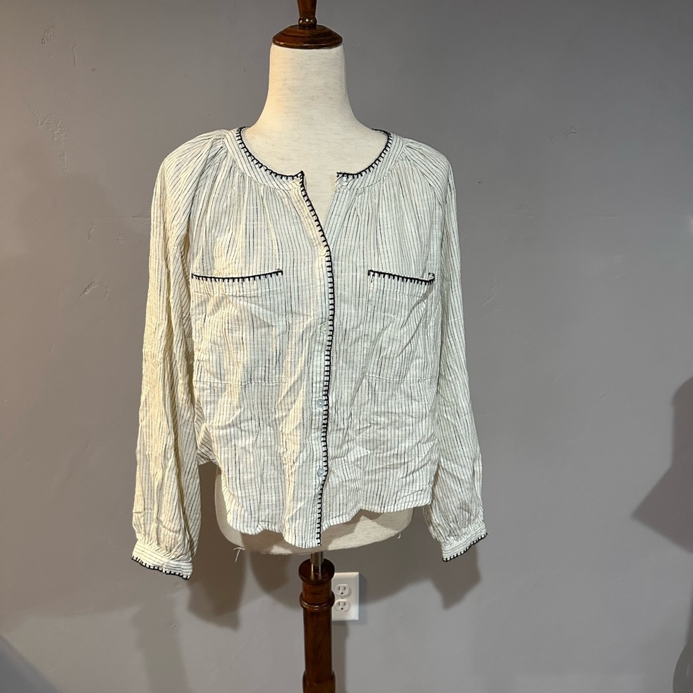 Zara Cream Long sleeve Shirt